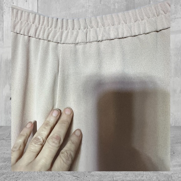 R&M Richard Nude/Blush Wide Leg Flowy Side Slit Dress Pant 12 Petite - Picture 11 of 13